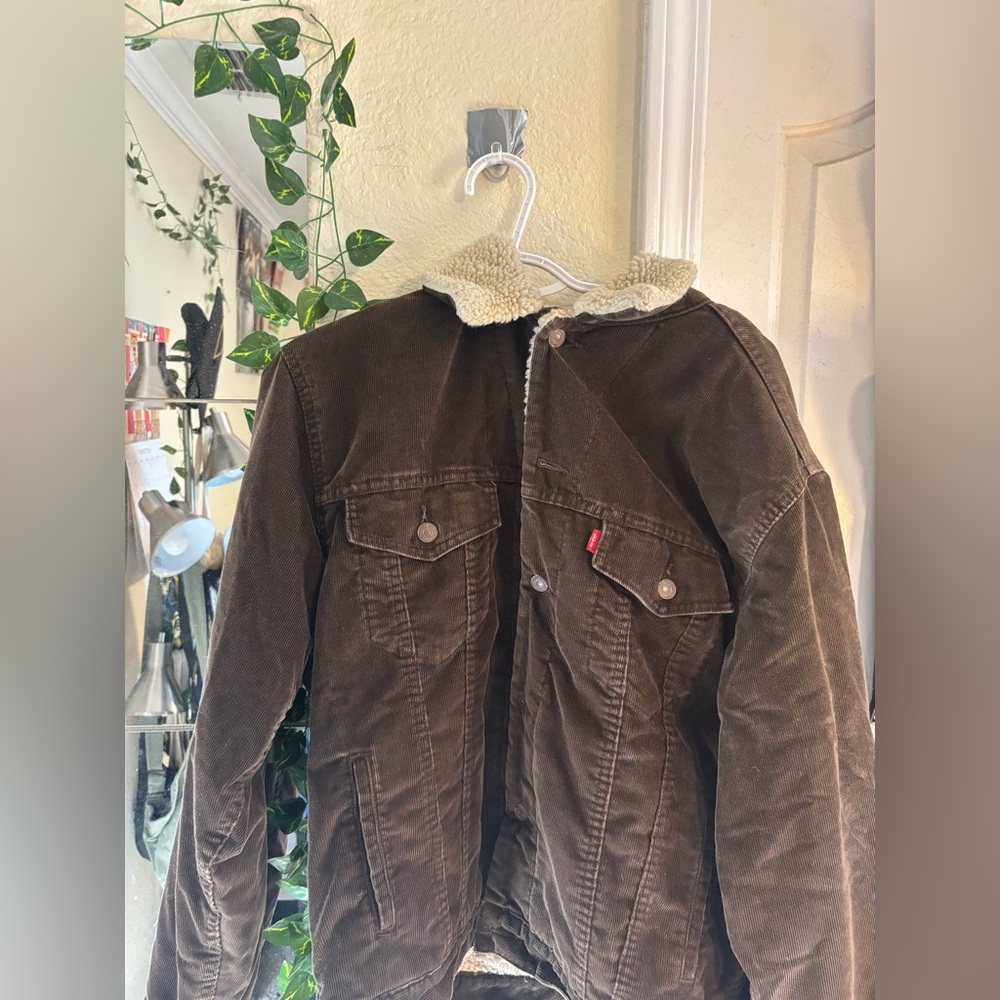 Levi's Cream Sherpa Lined Jacket